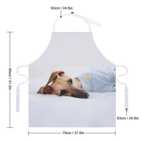 yanfind Custom aprons Adorable Portrait Bed Canidae Cute Dog Gaze Human's Friend Lazy white white-style1 70×80cm