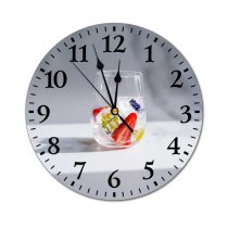 yanfind Fashion PVC Wall Clock Berries Cocktail Colorful Colourful Cool Diy Flower Buds Flowers Frozen Glass002 Mute Suitable Kitchen Bedroom Decorate Living Room