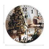 yanfind Fashion PVC Wall Clock Candle Candlelight Christmas Decorations Season Time Tree Contemporary Cozy Family Mute Suitable Kitchen Bedroom Decorate Living Room