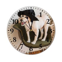 yanfind Fashion PVC Wall Clock Adorable Apartment Attention Chair Creature Curious Cute Dog Fluff Friendly Fun Mute Suitable Kitchen Bedroom Decorate Living Room
