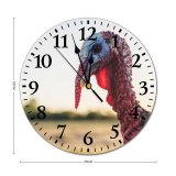 yanfind Fashion PVC Wall Clock Attentive Beak Bird Watching Blurred Calm Countryside Creature Daylight Domesticated Ecology Mute Suitable Kitchen Bedroom Decorate Living Room