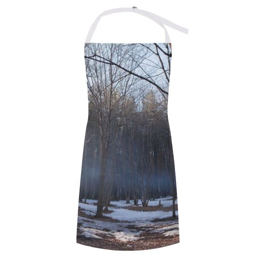 yanfind Custom aprons Fog Outdoor Foggy Autumn Trees Forest Winter Mood Branches Landscape white white-style1 70×80cm