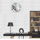 yanfind Fashion PVC Wall Clock Area Backboard Basketball Hoop Blurred City Cloud Cloudy Construction Court Daylight Mute Suitable Kitchen Bedroom Decorate Living Room
