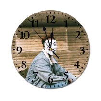 yanfind Fashion PVC Wall Clock Activist Against Alone Anonymous Appearance Concern Face Curruption Daylight Daytime Disagree Mute Suitable Kitchen Bedroom Decorate Living Room