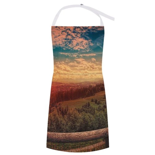 yanfind Custom aprons 4k Clouds Daylight Forest Landscape Landscapes Mountains Outdoors Scenic Sky Sunshine white white-style1 70×80cm
