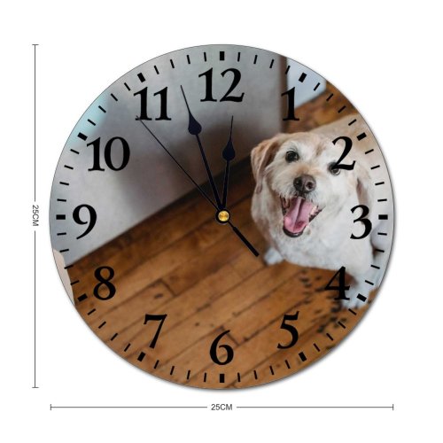 yanfind Fashion PVC Wall Clock Adorable Anonymous Apartment Home Cozy Creature Crop Cup Curious Dog Mute Suitable Kitchen Bedroom Decorate Living Room
