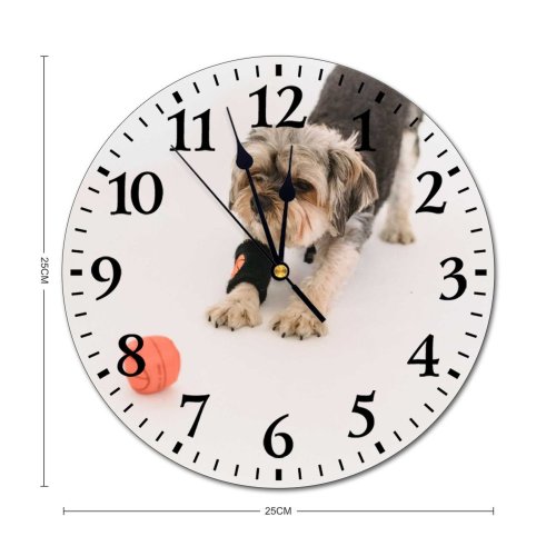 yanfind Fashion PVC Wall Clock Active Adorable Ball Calm Creature Curious Dog Floor Friend Friendly Mute Suitable Kitchen Bedroom Decorate Living Room