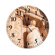 yanfind Fashion PVC Wall Clock Art Building Architecture Travel Monument Sculpture Marble Outdoors Stone Religion Traditional Mute Suitable Kitchen Bedroom Decorate Living Room