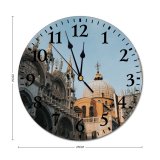 yanfind Fashion PVC Wall Clock Arch Architecture Attract Balcony Building Castle Cathedral Church City Classic Construction Mute Suitable Kitchen Bedroom Decorate Living Room