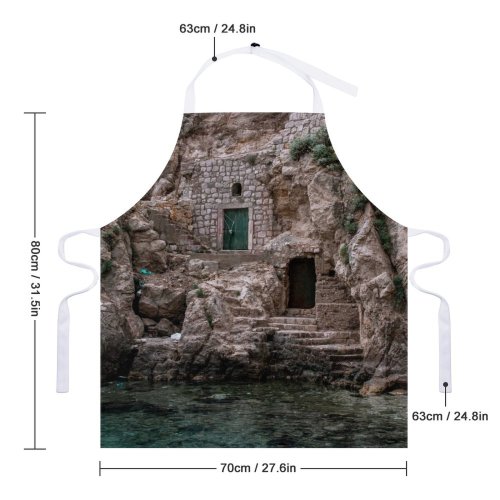 yanfind Custom aprons Adriatic Aged Architecture Bristly Castle Croatia Daytime Door Europe Exterior Facade Fortress white white-style1 70×80cm