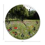 yanfind Fashion PVC Wall Clock Beautiful Bloom Blooming Delicate Field Flora Flower Meadow Flowers Foliage Garden Mute Suitable Kitchen Bedroom Decorate Living Room