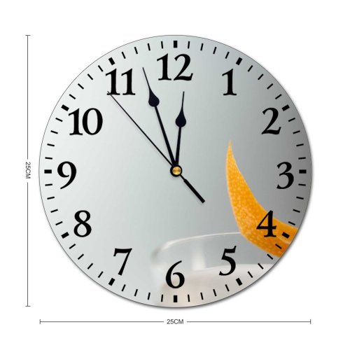 yanfind Fashion PVC Wall Clock Bar Cocktail Creamy Details Flavor Garnish Glass Hands Smooth Zest Mute Suitable Kitchen Bedroom Decorate Living Room