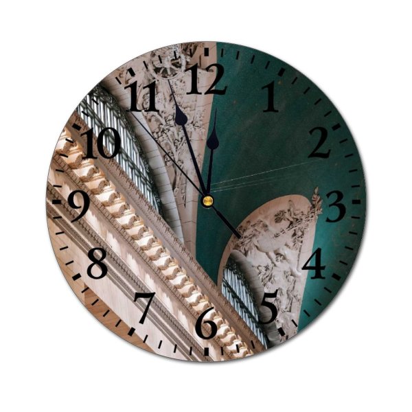 yanfind Fashion PVC Wall Clock Aged America Arch Architecture Attract Brick Building Ceiling Classic Column Construction Mute Suitable Kitchen Bedroom Decorate Living Room