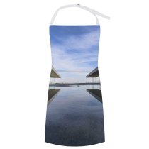 yanfind Custom aprons Architectural Design Architecture Buildings Clouds Futuristic Glass Items Reflection Sky white white-style1 70×80cm