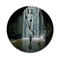 yanfind Fashion PVC Wall Clock Admire Adventure Anonymous Arms Raised Carefree Cascade Cave Cheerful Cliff Daylight Daytime Mute Suitable Kitchen Bedroom Decorate Living Room