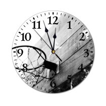 yanfind Fashion PVC Wall Clock Action Active Amusement Backboard Basket Basketball Bw Challenge City Competitive Court Mute Suitable Kitchen Bedroom Decorate Living Room