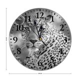yanfind Fashion PVC Wall Clock Big Portrait Cat Wild Hunter Jungle Leopard Safari Wildlife Cheetah Mute Suitable Kitchen Bedroom Decorate Living Room