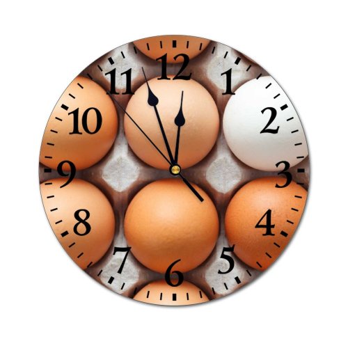 yanfind Fashion PVC Wall Clock Assorted Box Carton Chicken Concept Container Cook Cuisine Culinary Delicious Diet Different Mute Suitable Kitchen Bedroom Decorate Living Room
