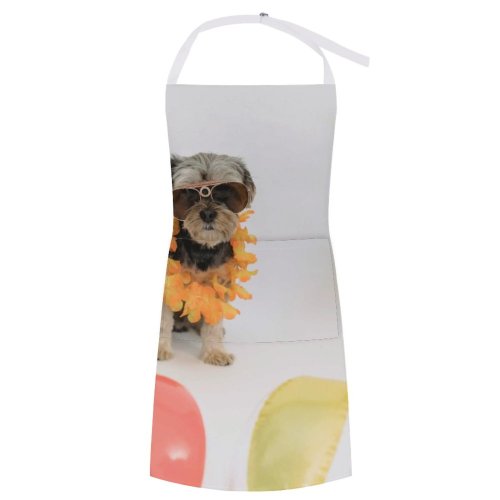 yanfind Custom aprons Adorable Alone Ball Calm Clever Comfort Dog Floor Fluff Friendly Idyllic white white-style1 70×80cm