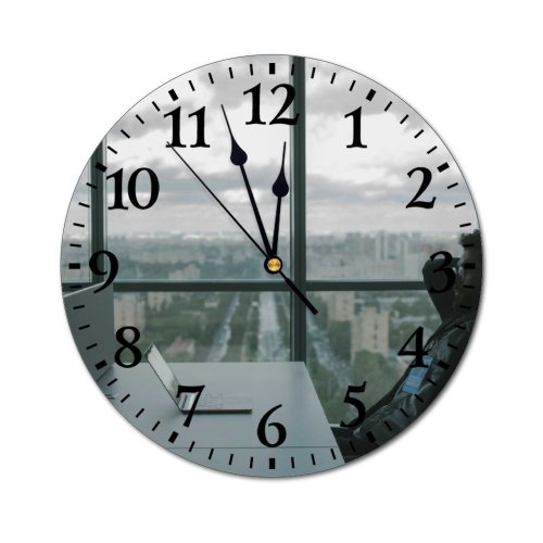 yanfind Fashion PVC Wall Clock Bearded Cloudy Space Cyber Security Cybersecurity Electronic Device Hacker Hands Information Technology Mute Suitable Kitchen Bedroom Decorate Living Room