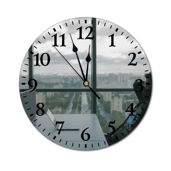 yanfind Fashion PVC Wall Clock Bearded Cloudy Space Cyber Security Cybersecurity Electronic Device Hacker Hands Information Technology Mute Suitable Kitchen Bedroom Decorate Living Room
