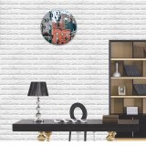 yanfind Fashion PVC Wall Clock Accommodation Architecture Area Balcony Block Sky Brick Building Café City Cloudless Complex Mute Suitable Kitchen Bedroom Decorate Living Room