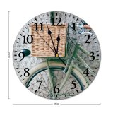 yanfind Fashion PVC Wall Clock Active Aged Architecture Basket Bicycle Bike Building City Classic Cycle Daytime District Mute Suitable Kitchen Bedroom Decorate Living Room