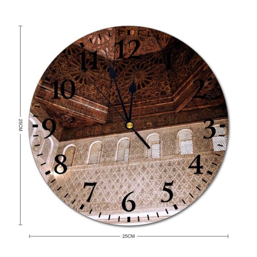 yanfind Fashion PVC Wall Clock Aged Ancient Arch Architecture Building Classic Cupola Decor Decoration Decorative Dome From Mute Suitable Kitchen Bedroom Decorate Living Room