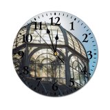 yanfind Fashion PVC Wall Clock Architectural Design Architecture Sky Building Clouds Contemporary Daylight Daytime Exterior Futuristic Glass Mute Suitable Kitchen Bedroom Decorate Living Room