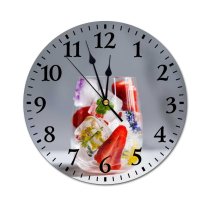 yanfind Fashion PVC Wall Clock Berries Cocktail Colorful Colourful Cool Diy Flower Buds Flowers Frozen Glass001 Mute Suitable Kitchen Bedroom Decorate Living Room