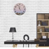 yanfind Fashion PVC Wall Clock Aged Architecture Building Cloudless Colorful Complex Construction Space Daytime District Dwell Evening Mute Suitable Kitchen Bedroom Decorate Living Room