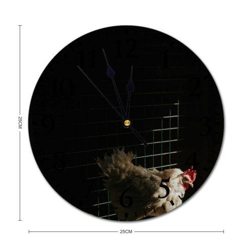 yanfind Fashion PVC Wall Clock Barn Bird Chicken Coop Cock Cockerel Farm Farming Fowl Hen Hencoop Henhouse012 Mute Suitable Kitchen Bedroom Decorate Living Room