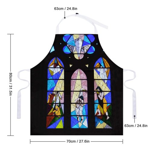 yanfind Custom aprons Art Christianity Church Window Colorful Glass Religion Stained white white-style1 70×80cm