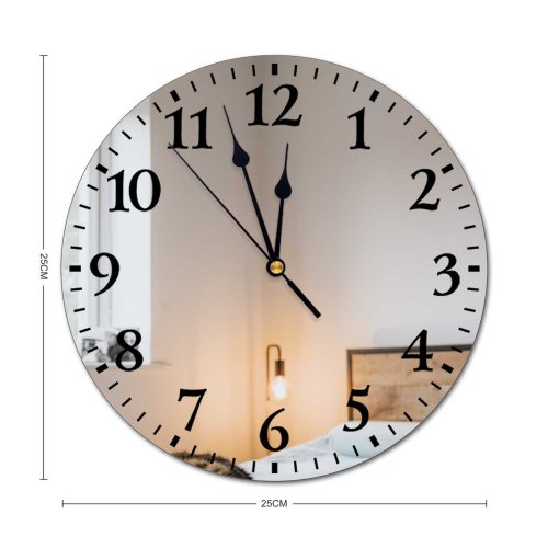 yanfind Fashion PVC Wall Clock Adorable Asleep Bed Bedroom Blanket Calm Cat Charming Chordate Comfort Space Cozy Mute Suitable Kitchen Bedroom Decorate Living Room