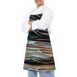 yanfind Custom aprons Art Wave Curve Dry Abstract Design Outdoors Metallic white white-style1 70×80cm