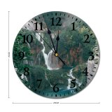 yanfind Fashion PVC Wall Clock Beauty Breathtaking Bristly Cascade Cliff Colorful Daylight Dynamic Ecology Energy Fast Flow Mute Suitable Kitchen Bedroom Decorate Living Room