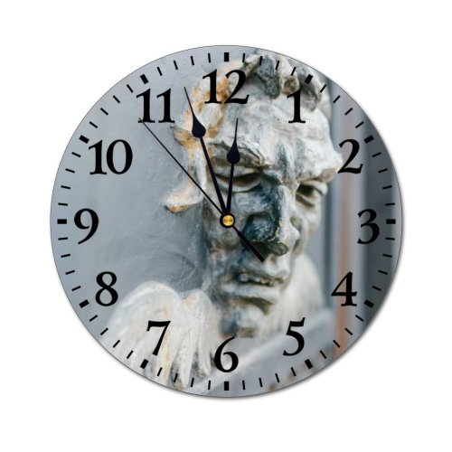 yanfind Fashion PVC Wall Clock Aged Angel Architecture Art Bas Relief Blurred Carved Daylight Decor Decorative Mute Suitable Kitchen Bedroom Decorate Living Room