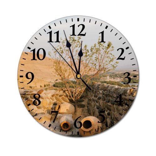 yanfind Fashion PVC Wall Clock Abandoned Aged Ancient Barrier Broken Building Cement Ceramic Classic Clay Construction Crack Mute Suitable Kitchen Bedroom Decorate Living Room