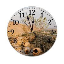 yanfind Fashion PVC Wall Clock Abandoned Aged Ancient Barrier Broken Building Cement Ceramic Classic Clay Construction Crack Mute Suitable Kitchen Bedroom Decorate Living Room