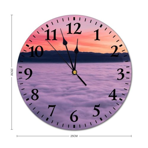 yanfind Fashion PVC Wall Clock Beautiful Cloud Clouds Cloudscape Colorful Dawn Daylight Dramatic Dusk Foggy Landscape Mist Mute Suitable Kitchen Bedroom Decorate Living Room