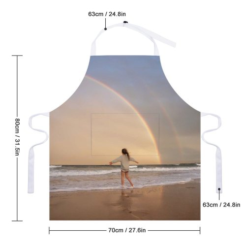yanfind Custom aprons Admire Anonymous Beach Coast Coastline Colorful Embankment Faceless Female Freedom Happy Journey white white-style1 70×80cm