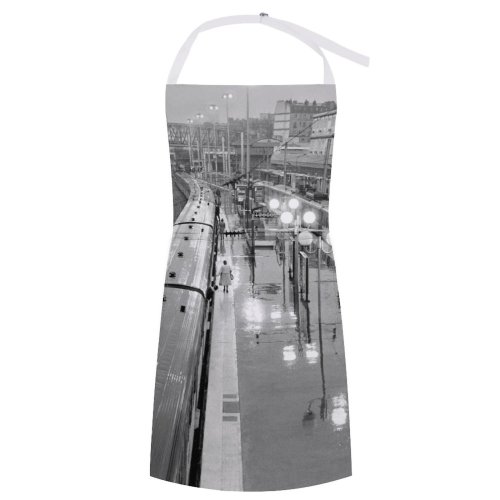 yanfind Custom aprons Architecture Arrive Bw Carriage City Construction Departure Destination Direction Exterior Film Flashlight white white-style1 70×80cm