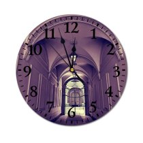 yanfind Fashion PVC Wall Clock Arch Architecture Building Ceiling Entrance Gate Hallway Mute Suitable Kitchen Bedroom Decorate Living Room