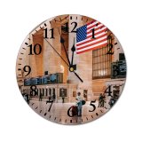 yanfind Fashion PVC Wall Clock Aged America Arch Architecture Attract Balcony Brick Building Ceiling Classic Column Construction Mute Suitable Kitchen Bedroom Decorate Living Room