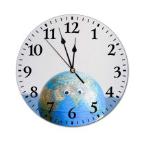 yanfind Fashion PVC Wall Clock Bio Blurred Cartography Concept Conserve Continent Damage Danger Eco Ecology Mute Suitable Kitchen Bedroom Decorate Living Room