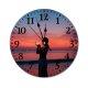 yanfind Fashion PVC Wall Clock Beach Blurred Cheerful Colorful Dusk Enjoy Evening Excited Female Freedom Glad Mute Suitable Kitchen Bedroom Decorate Living Room