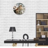 yanfind Fashion PVC Wall Clock Bed Bedroom Friend Carefree Comfort Cozy Creature Dog Ethnic Female Mute Suitable Kitchen Bedroom Decorate Living Room