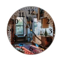 yanfind Fashion PVC Wall Clock Accommodation Apartment Architecture Atmosphere Bed Bedroom Cabinet Carpet Classic Comfort Cozy Creative Mute Suitable Kitchen Bedroom Decorate Living Room