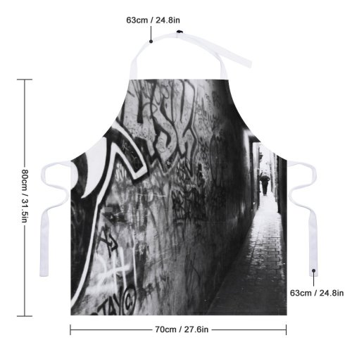 yanfind Custom aprons Street Streetart Passage Tunnel Art Urban Amsterdam white white-style1 70×80cm