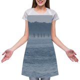 yanfind Custom aprons Fog Ocean Boats Sea Vacation Storm Clouds Bouys Travel Sky Trees Landscape white white-style1 70×80cm